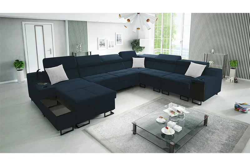 Galbally 5-sits Hörnsoffa Dark blue - Møbler - Sofaer - Hjørnesofaer