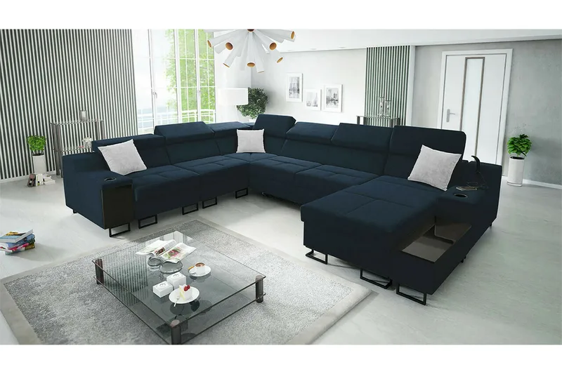 Galbally 5-sits Hörnsoffa Dark blue - Møbler - Sofaer - Hjørnesofaer