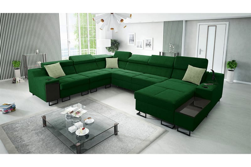 Galbally 5-sits Hörnsoffa Dark green - Møbler - Sofaer - Hjørnesofaer