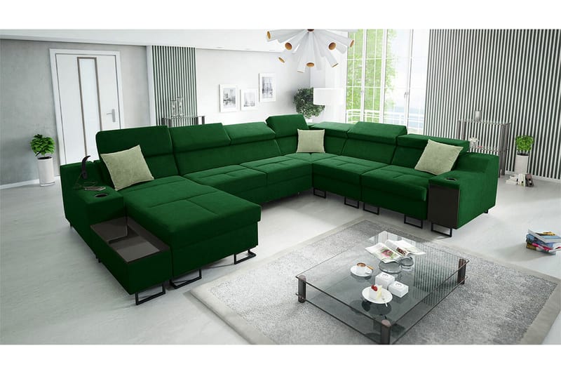 Galbally 5-sits Hörnsoffa Dark green - Møbler - Sofaer - Hjørnesofaer