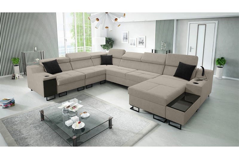 Galbally 5-sits Hörnsoffa NO_BRAND Beige - Møbler - Sofaer - Hjørnesofaer