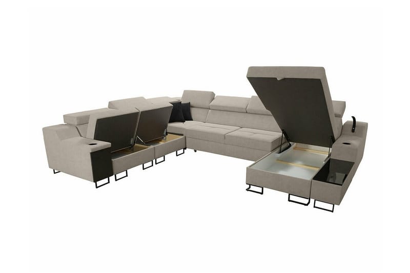 Galbally 5-sits Hörnsoffa NO_BRAND Black - Møbler - Sofaer - Hjørnesofaer