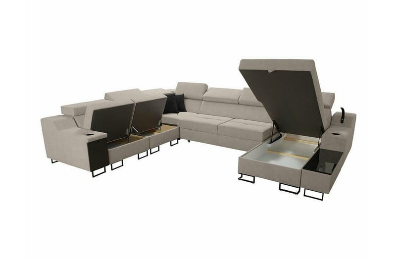 Galbally 5-sits Hörnsoffa NO_BRAND Brown - Møbler - Sofaer - Hjørnesofaer