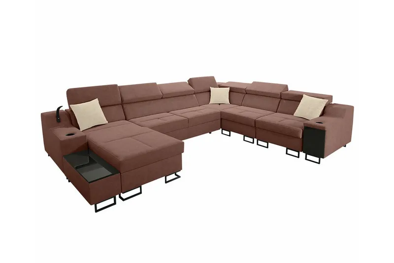 Galbally 5-sits Hörnsoffa NO_BRAND Brown