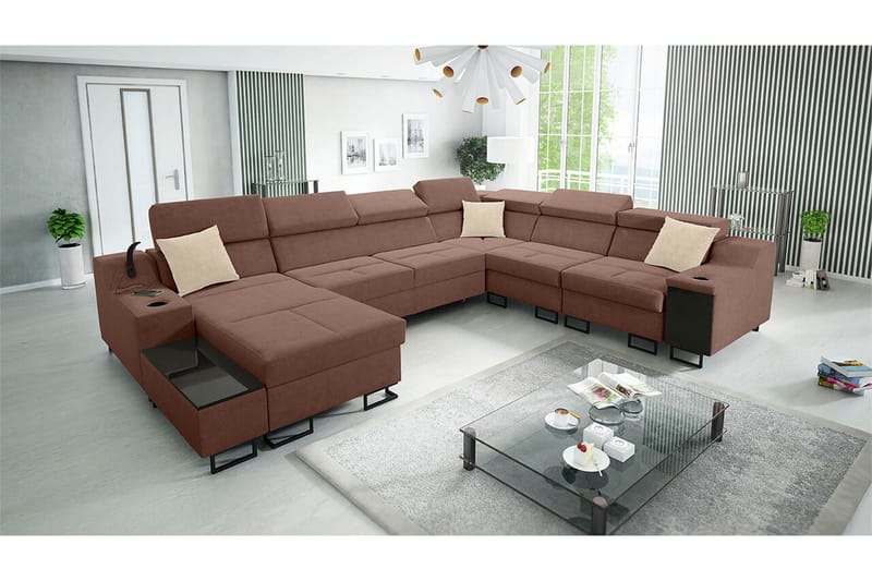 Galbally 5-sits Hörnsoffa NO_BRAND Brown - Møbler - Sofaer - Hjørnesofaer