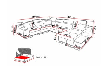 Galbally 5-sits Hörnsoffa NO_BRAND Brown - Møbler - Sofaer - Hjørnesofaer