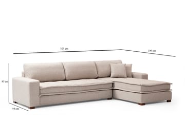Gladfield Divansofa 3-seters - Beige - Møbler - Sofaer - Hjørnesofaer - Hjørnesofa med divan