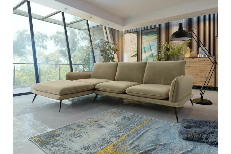 Graystone 3-sits Hörnsoffa beige - Møbler - Sofaer - Hjørnesofaer