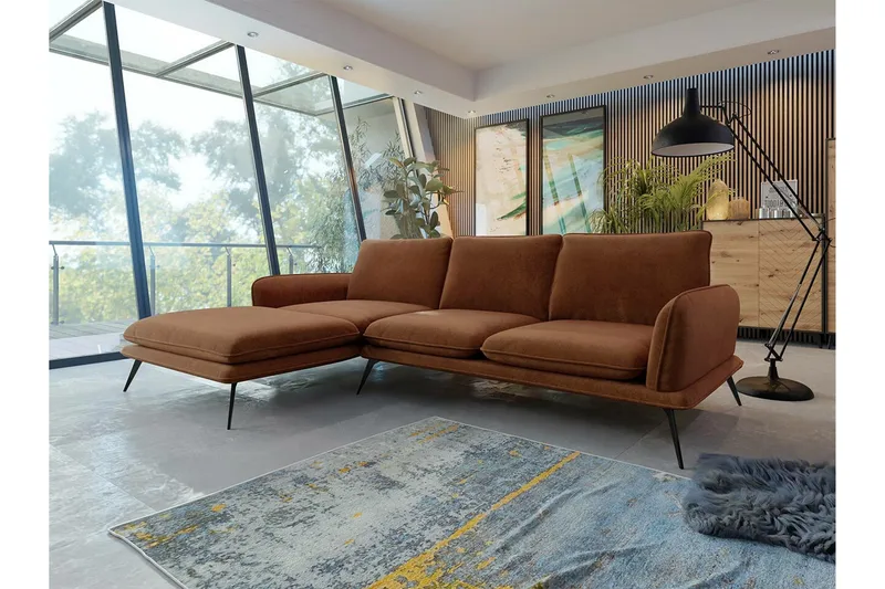Graystone 3-sits Hörnsoffa Brown - Møbler - Sofaer - Sofaer med sjeselong - 3 seters sofa med divan