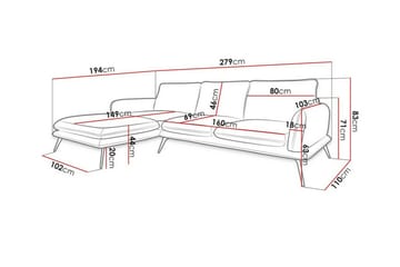 Graystone 3-sits Hörnsoffa Dark blue - Møbler - Sofaer - Hjørnesofaer