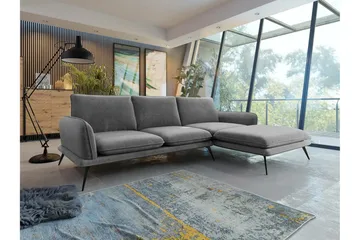Graystone 3-sits Hörnsoffa Dark grey - Møbler - Sofaer - Sofaer med sjeselong - 3 seters sofa med divan