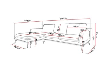 Graystone 3-sits Hörnsoffa Yellow - Møbler - Sofaer - Hjørnesofaer - Hjørnesofa med divan
