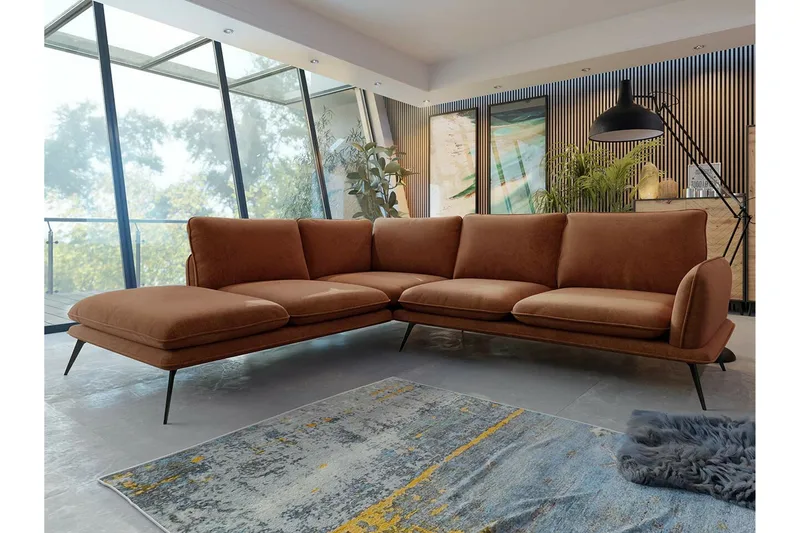 Graystone 4-sits Hörnsoffa Brown||Dark brown - Møbler - Sofaer - Hjørnesofaer