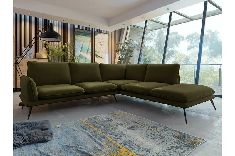 Graystone 4-sits Hörnsoffa Dark green - Møbler - Sofaer - Hjørnesofaer