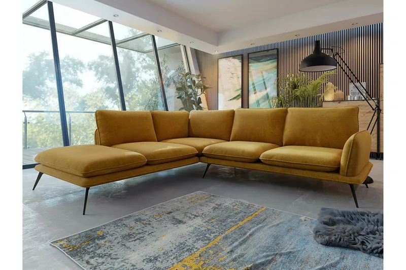 Graystone 4-sits Hörnsoffa Dark yellow - Møbler - Sofaer - Hjørnesofaer