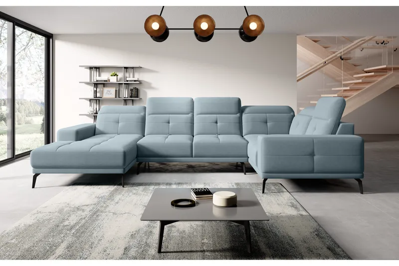 Hagglund Hjørnesofa m. Divan - Lyseblå - Møbler - Sofaer - Hjørnesofaer - Hjørnesofa med divan