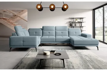 Hagglund Hjørnesofa m. Divan - Lyseblå - Møbler - Sofaer - Hjørnesofaer - Hjørnesofa med divan