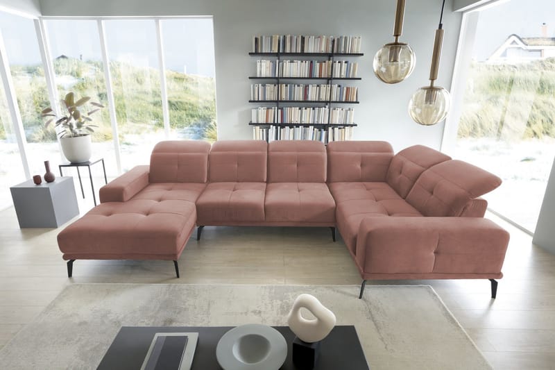Hagglund Hjørnesofa m. Divan - Rosa - Møbler - Sofaer - Hjørnesofaer - Hjørnesofa med divan