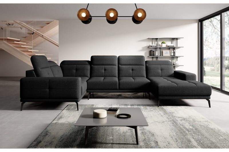 Hagglund Hjørnesofa m. Divan - Svart - Møbler - Sofaer - Hjørnesofaer - Hjørnesofa med divan