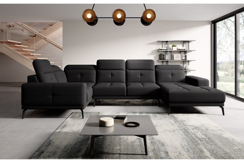 Hagglund Hjørnesofa m. Divan - Svart - Møbler - Sofaer - Hjørnesofaer - Hjørnesofa med divan