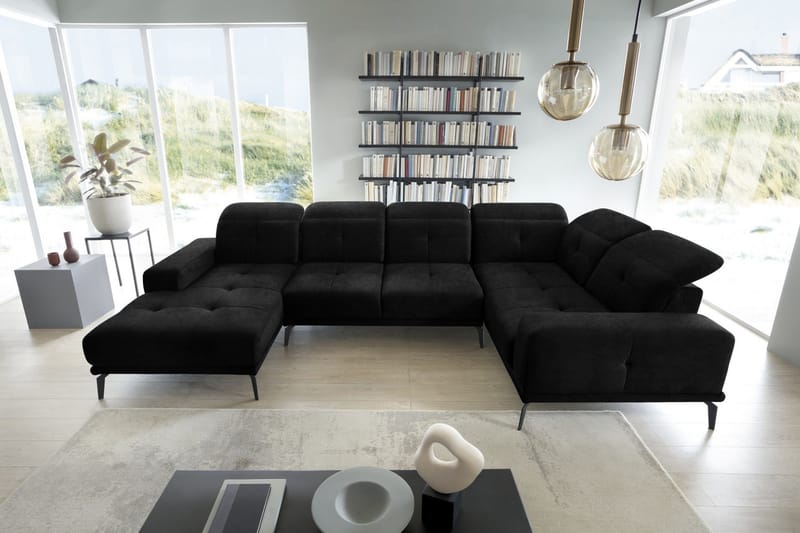 Hagglund Hjørnesofa m. Divan - Svart - Møbler - Sofaer - Hjørnesofaer - Hjørnesofa med divan