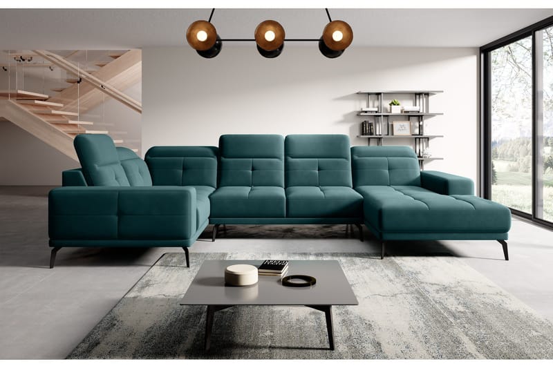 Hagglund Hjørnesofa m. Divan - Turkis - Møbler - Sofaer - Hjørnesofaer - Hjørnesofa med divan