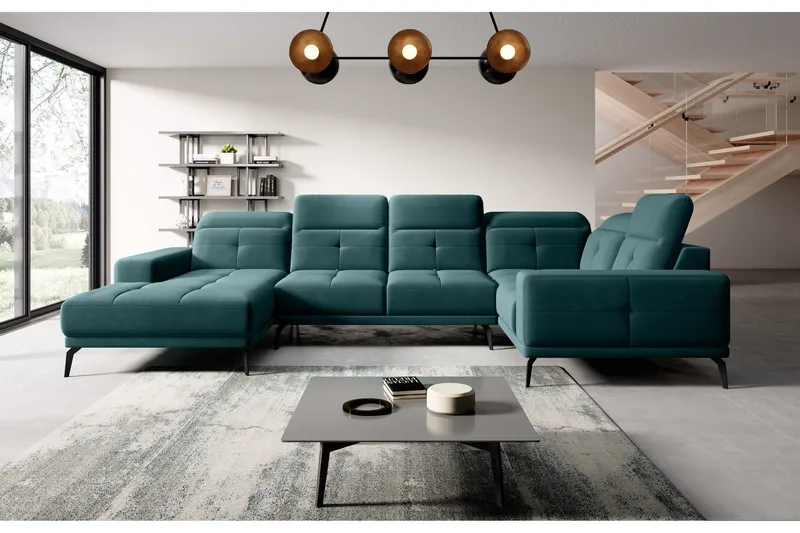 Hagglund Hjørnesofa m. Divan - Turkis - Møbler - Sofaer - Hjørnesofaer - Hjørnesofa med divan