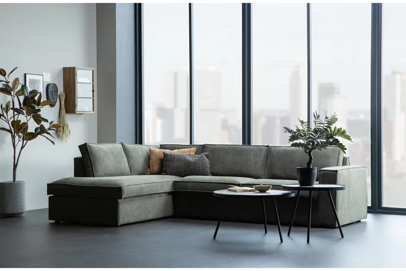 Hearness 3-seters Sofa med Sjeselong Venstre - Grønn - Møbler - Sofaer - Hjørnesofaer