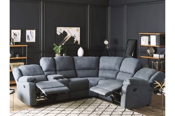Hjørnesofa 5-seters justerbar grå ROKKE - Grå - Møbler - Sofaer - Reclinersofaer