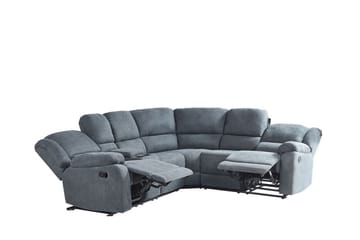 Hjørnesofa 5-seters justerbar grå ROKKE - Grå - Møbler - Sofaer - Reclinersofaer