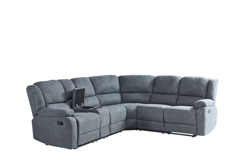 Hjørnesofa 5-seters justerbar grå ROKKE - Grå - Møbler - Sofaer - Reclinersofaer