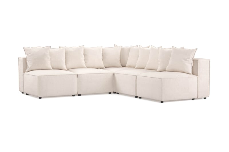 Hjørnesofa 5-seters Narender - Beige - Hjørnesofaer