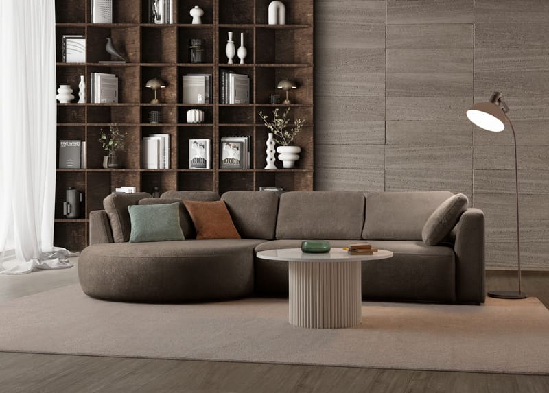 Hjørnesofa Atelier Del Sofa Venezia Venstre (310 x 75 x 105 cm) Mørk brun - Mørkebrun - Møbler - Sofaer - Hjørnesofaer