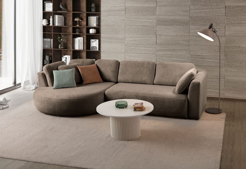 Hjørnesofa Atelier Del Sofa Venezia Venstre (310 x 75 x 105 cm) Mørk brun - Mørkebrun - Møbler - Sofaer - Hjørnesofaer