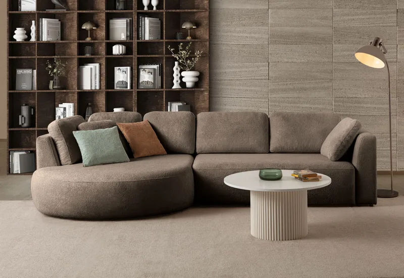 Hjørnesofa Atelier Del Sofa Venezia Venstre (310 x 75 x 105 cm) Mørk brun - Mørkebrun - Møbler - Sofaer - Hjørnesofaer