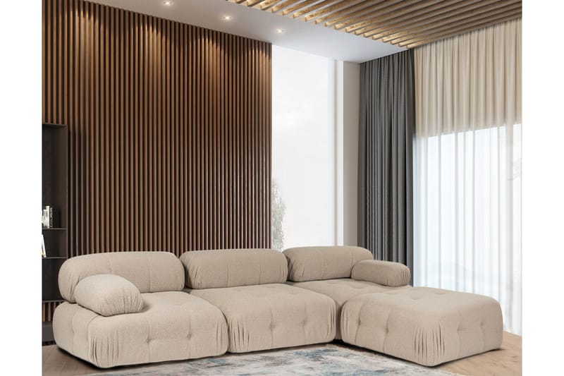 Hjørnesofa Belgin 3-sits, Peach