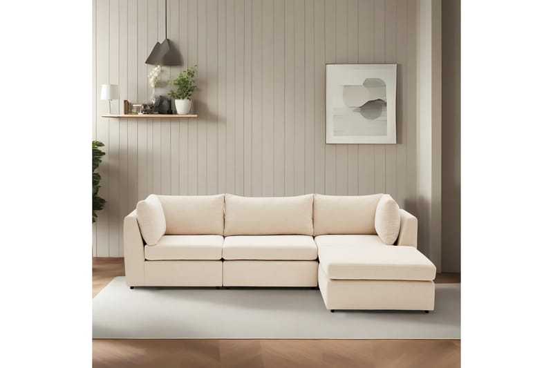 Hjørnesofa Bulmaca 3-sits - Beige - Hjørnesofaer