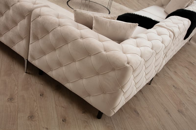 Hjørnesofa Canunda 6-seters - Beige - Hjørnesofaer