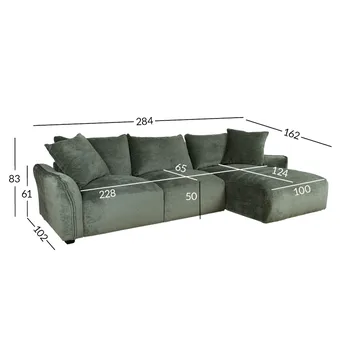 Hjørnesofa Denvi Høyre - mintgrønn - Møbler - Sofaer - Hjørnesofaer - Hjørnesofa med divan