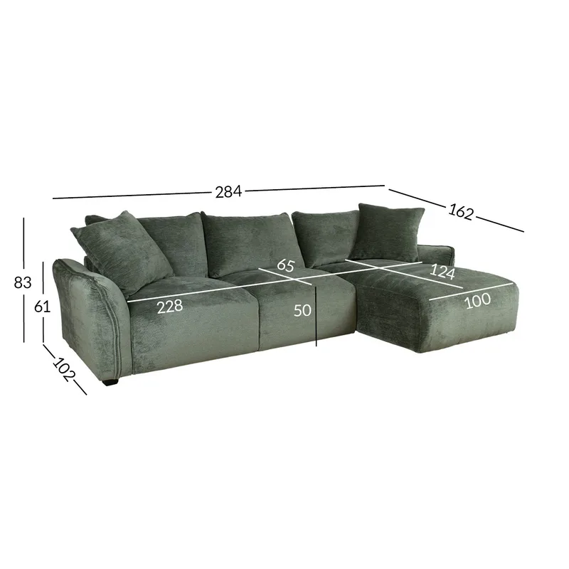 Hjørnesofa Denvi Høyre - mintgrønn - Møbler - Sofaer - Hjørnesofaer - Hjørnesofa med divan