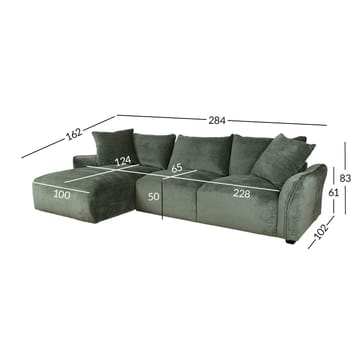 Hjørnesofa Denvi Venstre - mintgrønn - Møbler - Sofaer - Hjørnesofaer - Hjørnesofa med divan