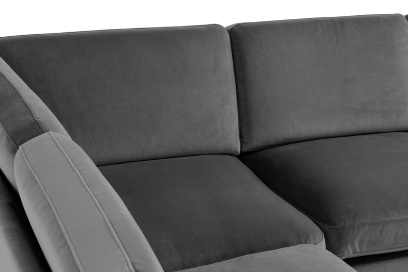 Hjørnesofa Elion med Divan Høyre Fløyel - Lysgrå - Møbler - Sofaer - Hjørnesofaer - Hjørnesofa med divan