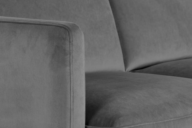 Hjørnesofa Elion med Divan Høyre Fløyel - Lysgrå - Møbler - Sofaer - Hjørnesofaer - Hjørnesofa med divan
