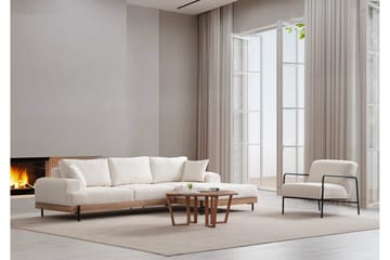 Hjørnesofa Eti 3-sits - Hvit - Møbler - Sofaer - Hjørnesofaer