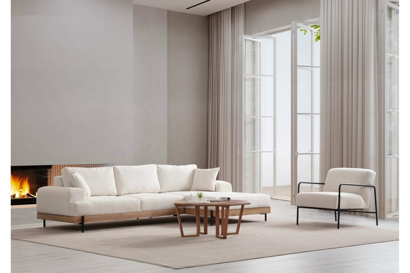 Hjørnesofa Eti 3-sits - Hvit - Møbler - Sofaer - Hjørnesofaer