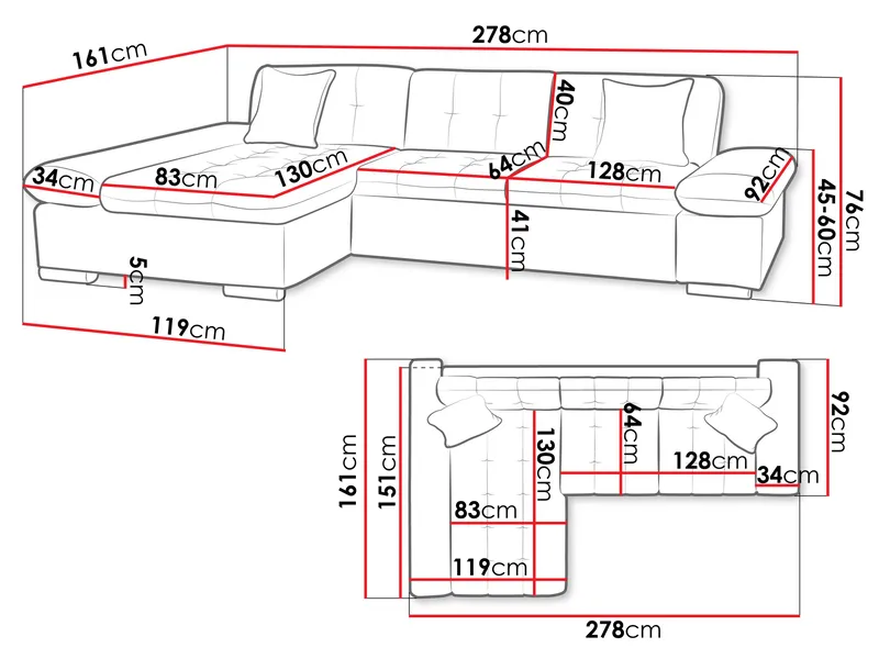 hjørnesofa Hjørnesofa MONTANA MM Lumo 65 Høyre - Møbler - Sofaer - Sofaer med sjeselong