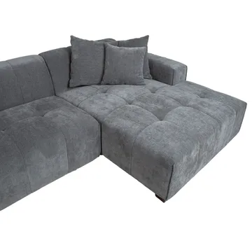 Hjørnesofa Hjelor Høyre - Grå - Møbler - Sofaer - Fløyelssofaer