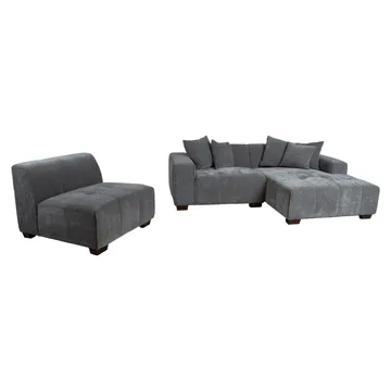 Hjørnesofa Hjelor Høyre - Grå - Møbler - Sofaer - Fløyelssofaer