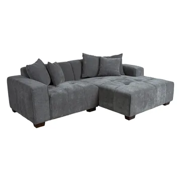 Hjørnesofa Hjelor Høyre - Grå - Møbler - Sofaer - Fløyelssofaer