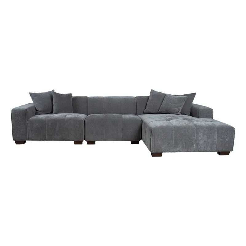 Hjørnesofa Hjelor Høyre - Grå - Møbler - Sofaer - Fløyelssofaer